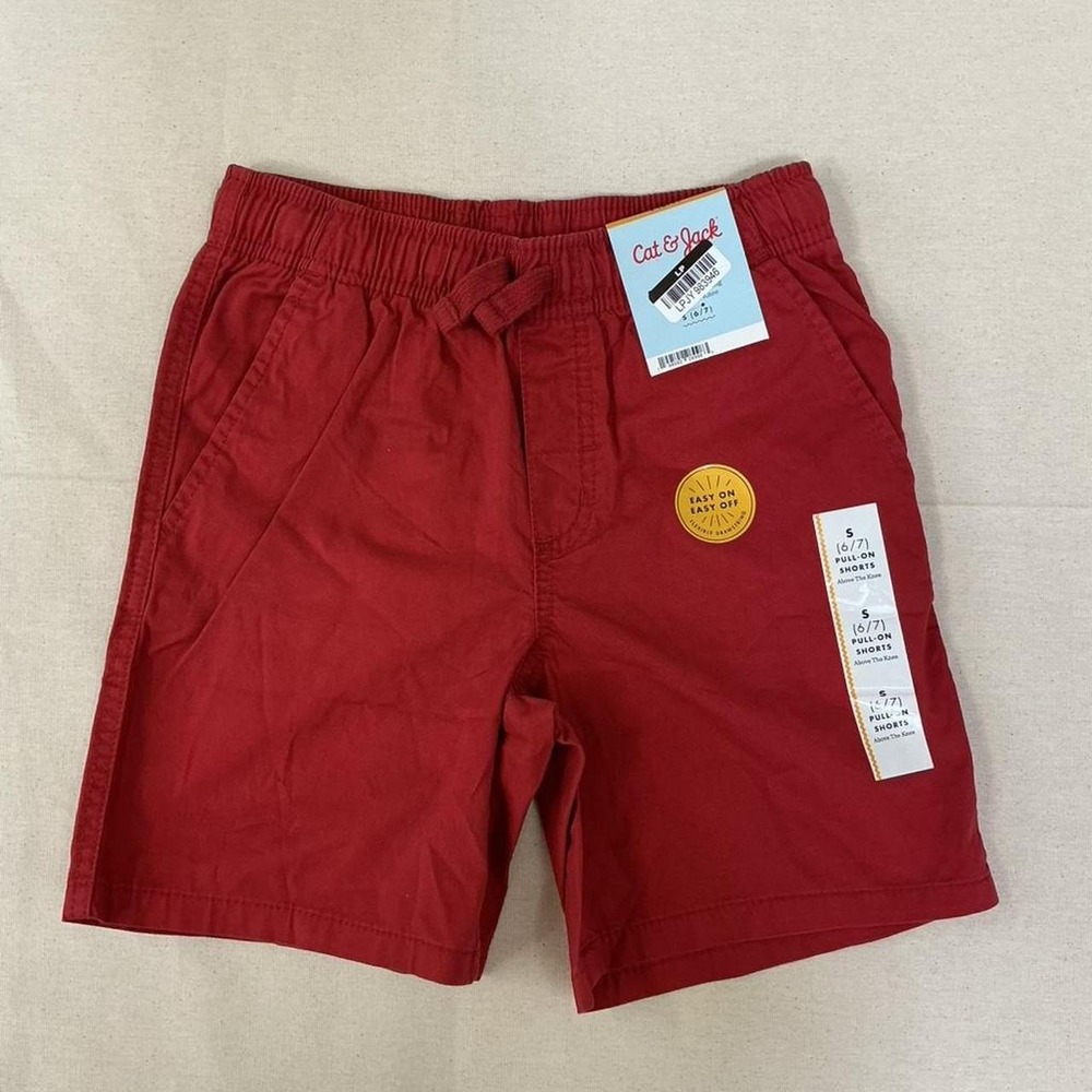 Cat & Jack Boys Red Pull-On Shorts Size